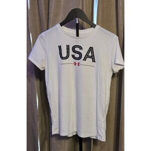 Under Armour The Classic Tee USA Graphic T-Shirt Women's Size Medium White